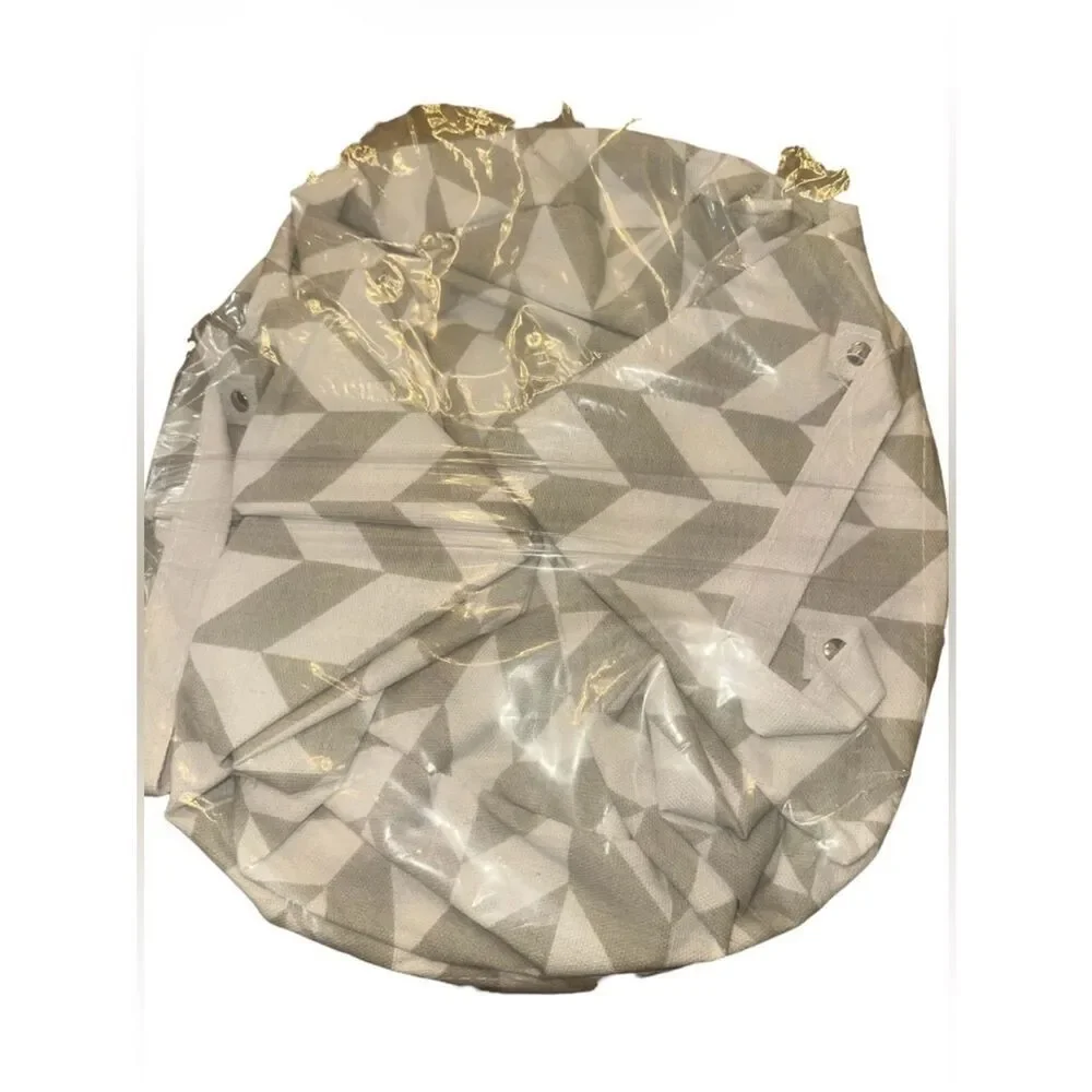 Glampers Gray and white Chevron Fabric Laundry Hamper - Home Accents